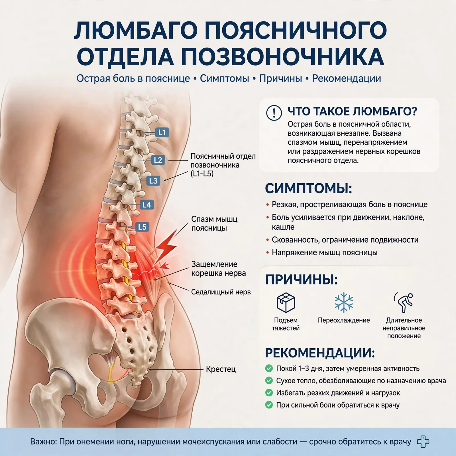 люмбаго поясничного отдела позвоночника